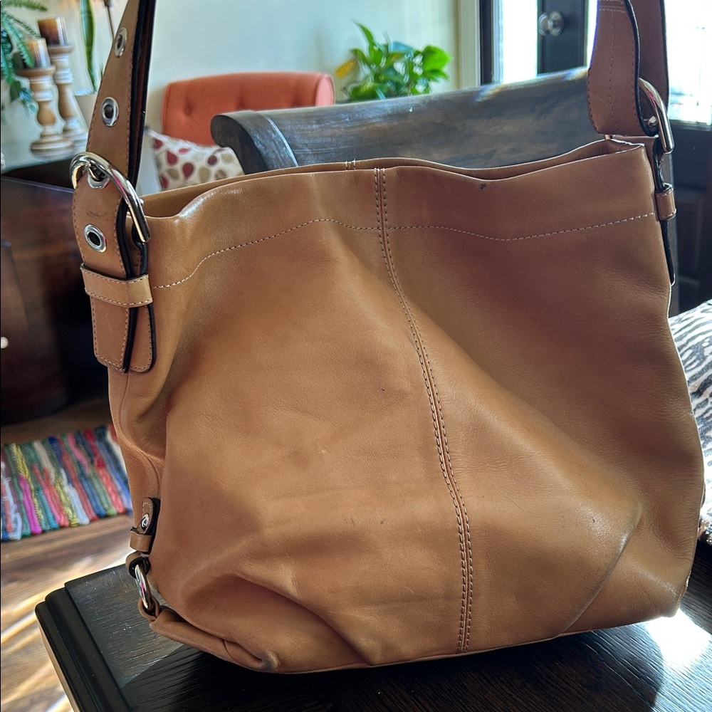 Coach Tan Leather Shoulder Bag
